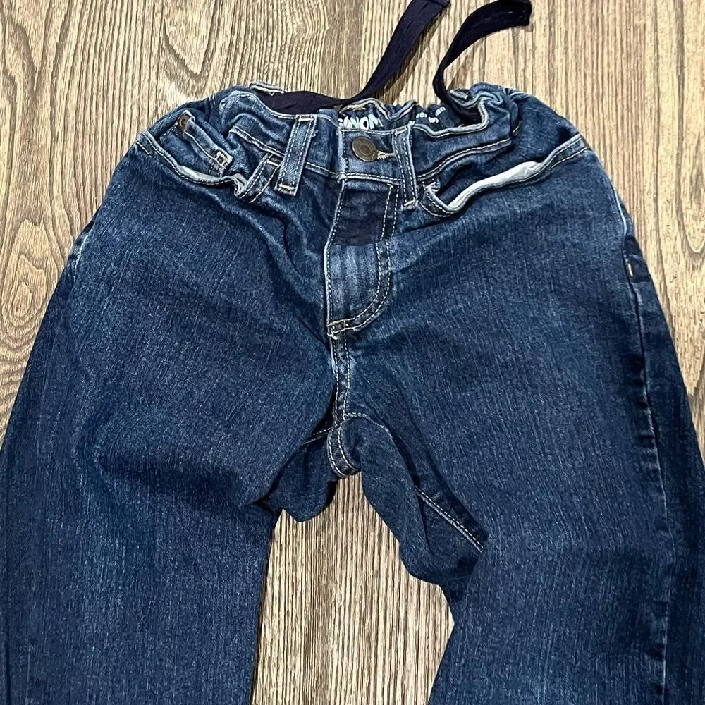 Sonoma Boys Straight Jeans Adjustable Waist Slim Fit Denim Dark Wash Size 10S